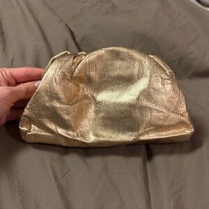 Gold Leather Women's Clutch